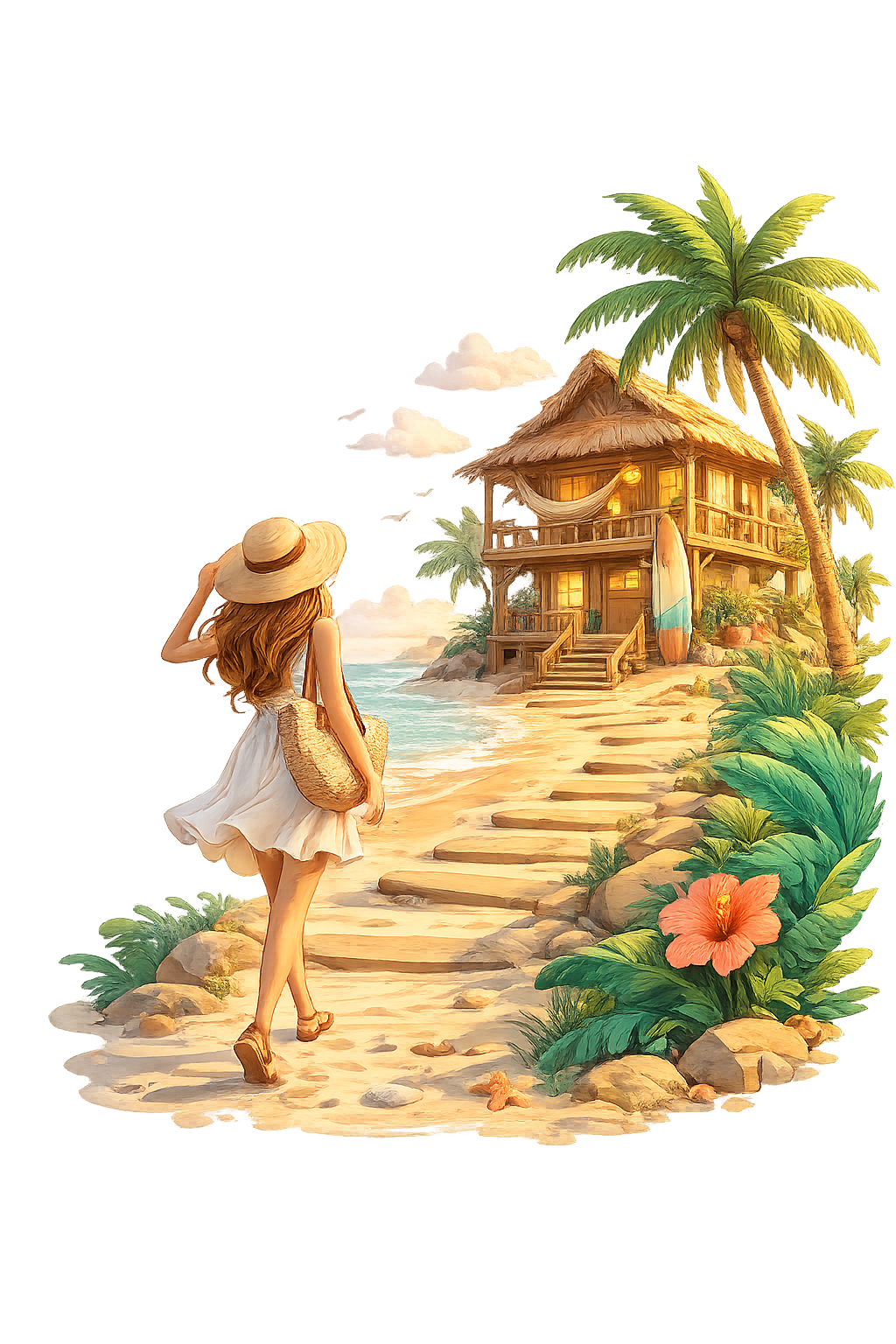 Guest arriving at a luxury property