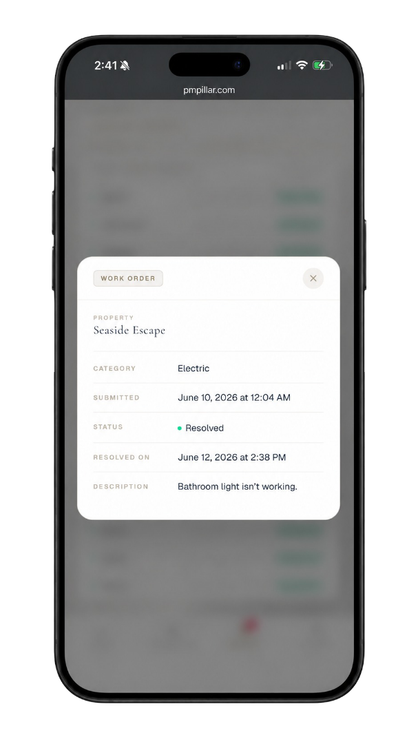 Dashboard — Work Order Activity